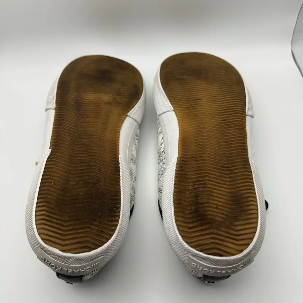 Michael Kors Boerum Sneakers White Navy MK Logo Lace Up Shoes Womens 9M EU 40